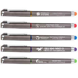 Customized Soft Touch Accent Gel Pen with Colored Stylus