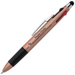 Customized Mineral Soft Touch Lucina 4-Ink Stylus Pen