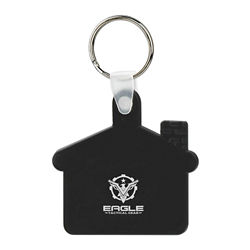 Customized Soft Squeezable Key Tag - House