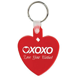Customized Soft Squeezable Key Tag - Heart