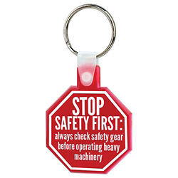 Customized Soft Squeezable Key Tag - Stop Sign