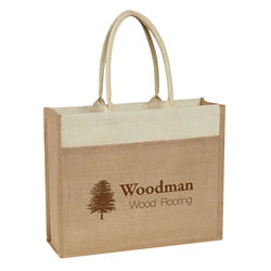 Customized Jute Tote with Front Pocket