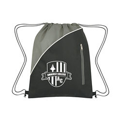 Customized Non-Woven Drawstring Pack with Front Zipper