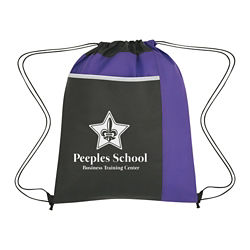 Customized Non-Woven Drawstring Pack with Large Front Pocket