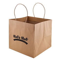 Customized Wide Gusset Brown Takeout Bag-10.25