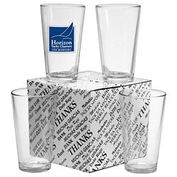 Customized Thank You Set of 4 Mixing Glasses