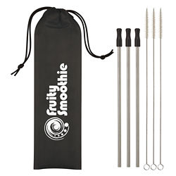 Customized 3 Pack Stainless Steel Straw Kit