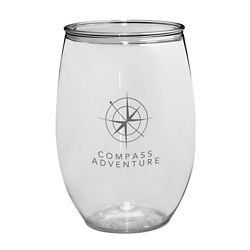 Customized 16 oz. Stemless Plastic Wine Glass