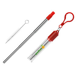 Customized Telescopic Stainless Steel Straw in Carabiner Case