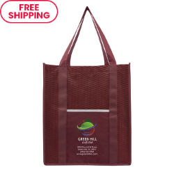 Customized Wave Patterned Large Shopping Tote Bag - Full Color Inkjet