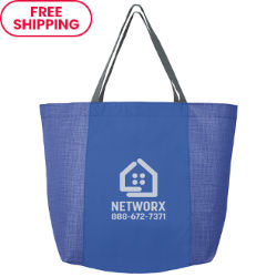 Customized Large Cross-Hatch Budget Shopper Tote