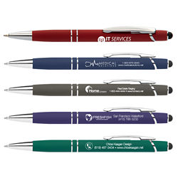 Customized Soft Touch Chicago Pen with Stylus Top
