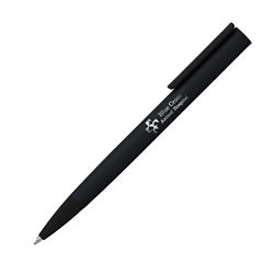 Customized Soft Touch Black Kalen Pen with Mirrored Imprint