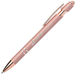 Customized Mineral Alpha Soft Touch Stylus Pen with Rose Gold Trim