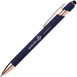 Customized Alpha Soft Touch Stylus Pen with Rose Gold Trim