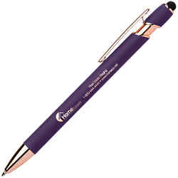 Customized Alpha Soft Touch Stylus Pen with Rose Gold Mirrored Imprint