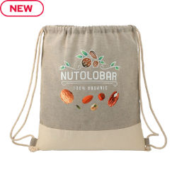 Customized Two-Tone Recycled Cotton Drawstring Bag