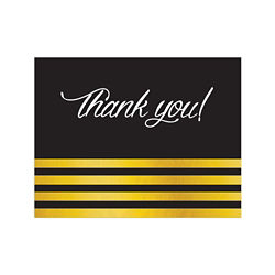 Customized Gold Stripes - Black Greeting Card