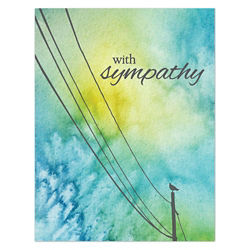 Customized Watercolor Bird Sympathy Card - Full Color