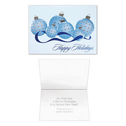 Customized Embossed Ornament Happy Holidays Card