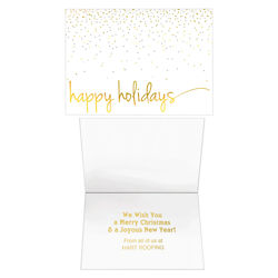 Customized Glimmering Happy Holidays Card