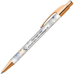 Customized Design Wrap Colorama Pen with Metallic Trim