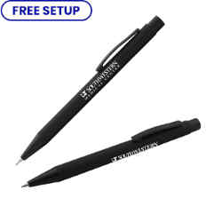 Customized Soft Touch Black Arlington Mechanical Pencil with Mirrored Imprint