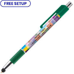 Customized Colorama Deluxe Pen with Stylus Tip & Antimicrobial Additive