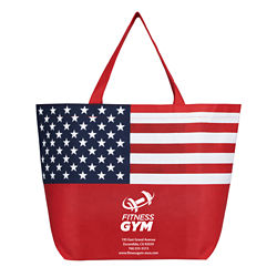 Customized Tote Bag with Patriotic Flag