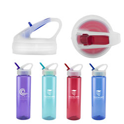 Customized Translucent Flip Top Water Bottle - 32 oz