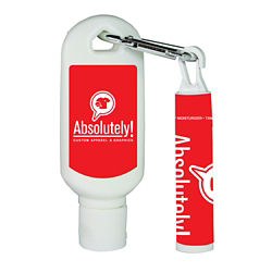 Customized Sunscreen with Carabiner and Lip Balm – Full Color