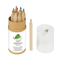 Customized 12 Piece Coloured Pencils Tube with Sharpener