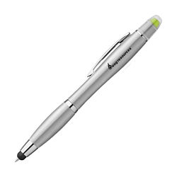 Customized Curvaceous Metallic Stylus Pen/Highlighter