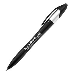 Customized Metallic Tia Multi-Ink Twist Pen with Stylus Top