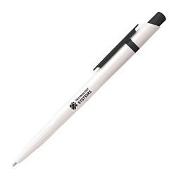 Customized White Sunny Pen with Coloured Trim