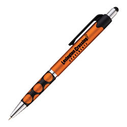 Customized Metallic Gemma Pen with Dot Grip and Stylus Top