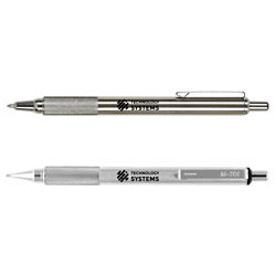 Customized Zebra® Stainless Steel Pen & Pencil Set